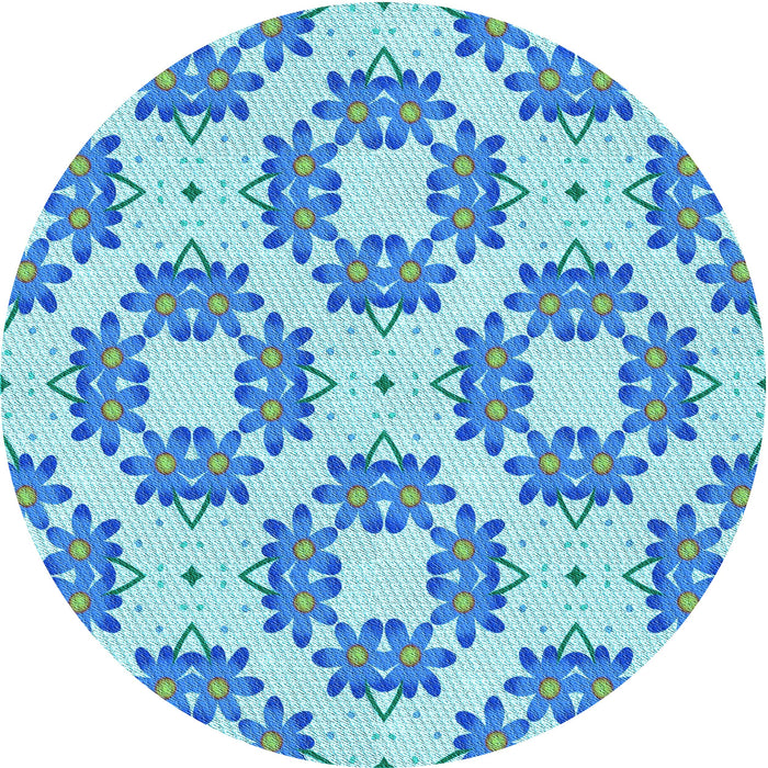 Square Patterned Blue Rug, pat1339lblu