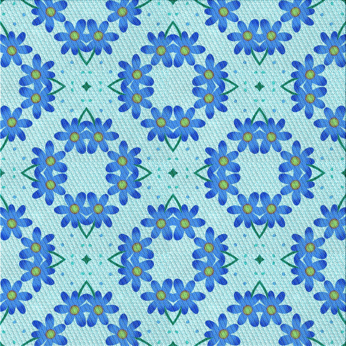 Round Patterned Blue Rug, pat1339lblu