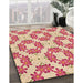 Patterned Red Rug in Family Room, pat1339org