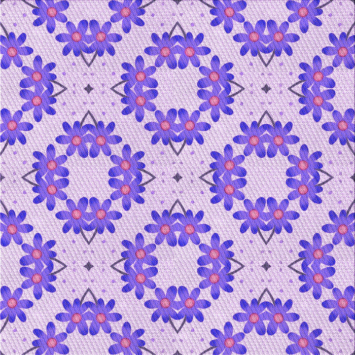 Round Machine Washable Transitional Blossom Pink Rug, wshpat1339pur