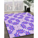 Patterned Blossom Pink Rug in Family Room, pat1339pur