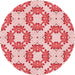 Square Patterned Deep Rose Pink Rug, pat1339rd