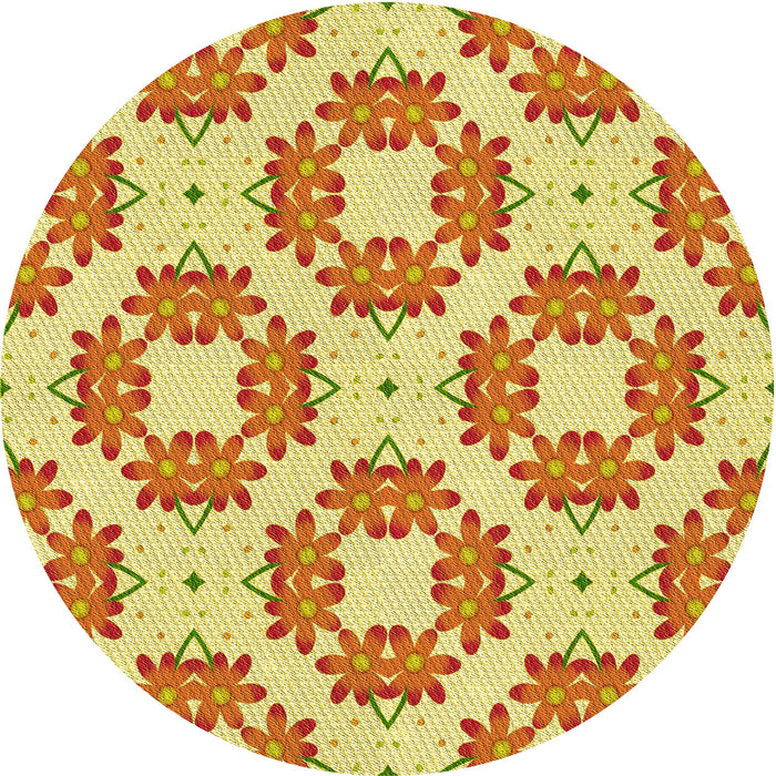 Square Machine Washable Transitional Orange Red Orange Rug in a Living Room, wshpat1339yw