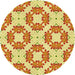 Square Patterned Orange Red Orange Rug, pat1339yw