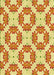 Patterned Orange Red Orange Rug, pat1339yw