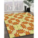 Patterned Orange Red Orange Rug in Family Room, pat1339yw