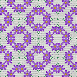 Sideview of Machine Washable Transitional Purple Flower Purple Rug, wshpat1339