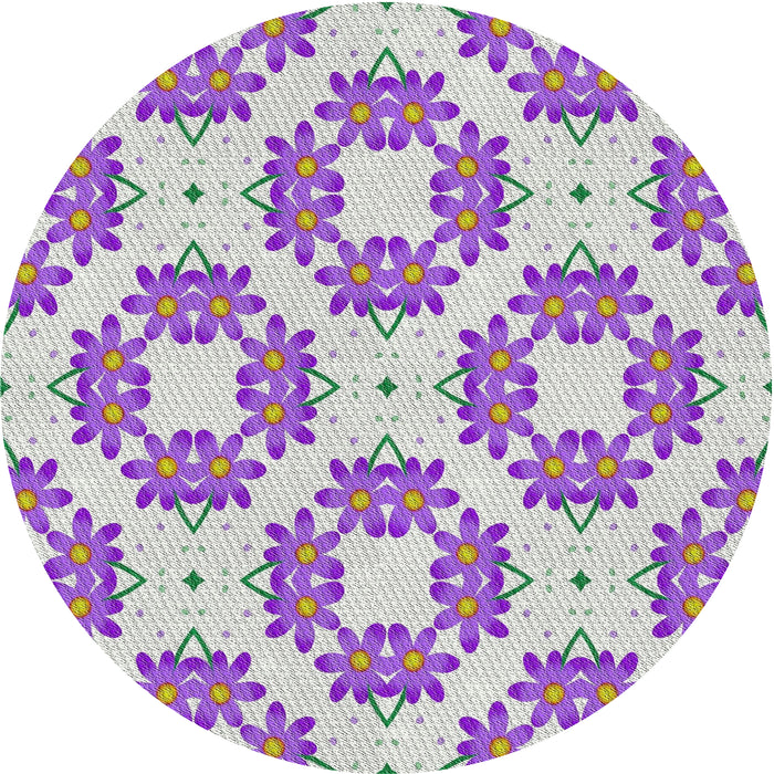 Sideview of Patterned Purple Novelty Rug, pat1339
