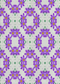 Machine Washable Transitional Purple Flower Purple Rug, wshpat1339