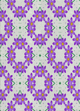 Machine Washable Transitional Purple Flower Purple Rug, wshpat1339