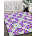 Machine Washable Transitional Purple Flower Purple Rug in a Family Room, wshpat1339