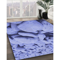 Patterned Sky Blue Rug, pat134blu