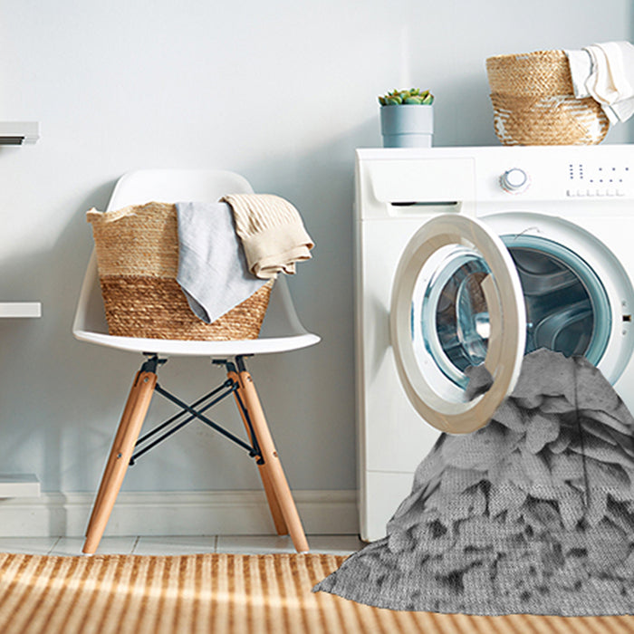Machine Washable Transitional Cloud Gray Rug in a Washing Machine, wshpat134gry