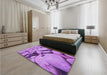 Patterned Violet Purple Rug in a Bedroom, pat134pur