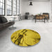 Round Patterned Dark Bisque Brown Rug in a Office, pat134yw