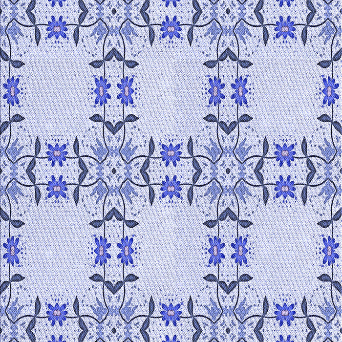 Machine Washable Transitional Lavender Blue Rug, wshpat1340blu