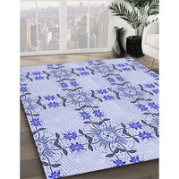 Patterned Lavender Blue Rug, pat1340blu