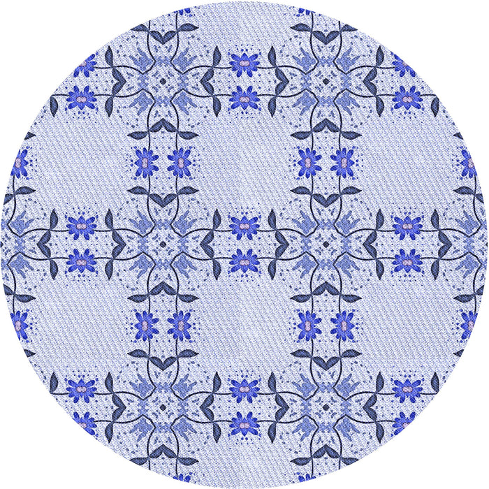Square Patterned Lavender Blue Rug, pat1340blu