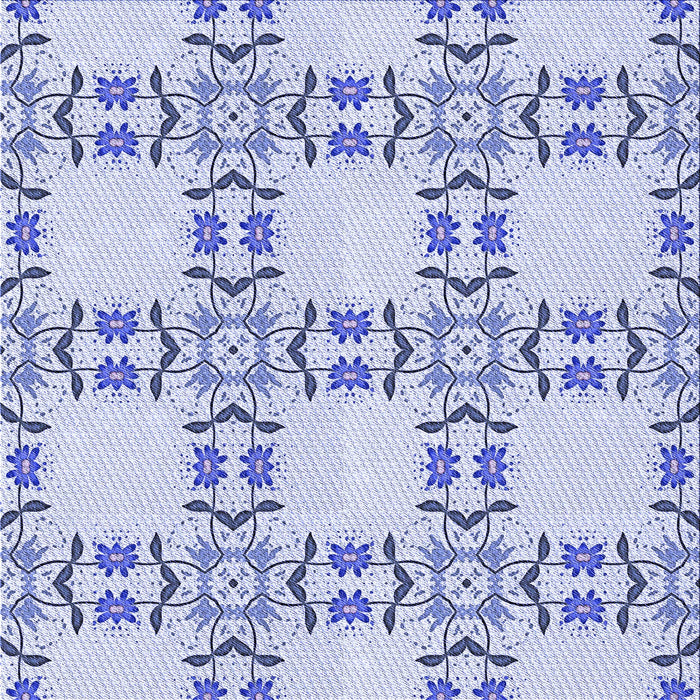 Round Patterned Lavender Blue Rug, pat1340blu