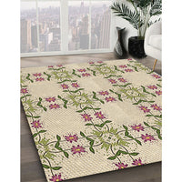 Patterned Golden Blonde Gold Rug, pat1340brn