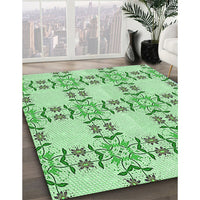 Patterned Light Green Rug, pat1340grn