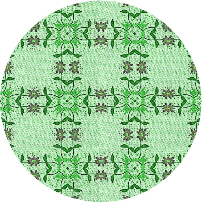 Square Patterned Light Green Rug, pat1340grn
