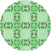 Square Patterned Light Green Rug, pat1340grn