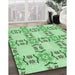 Machine Washable Transitional Light Green Rug in a Family Room, wshpat1340grn