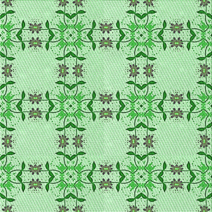 Round Patterned Light Green Rug, pat1340grn