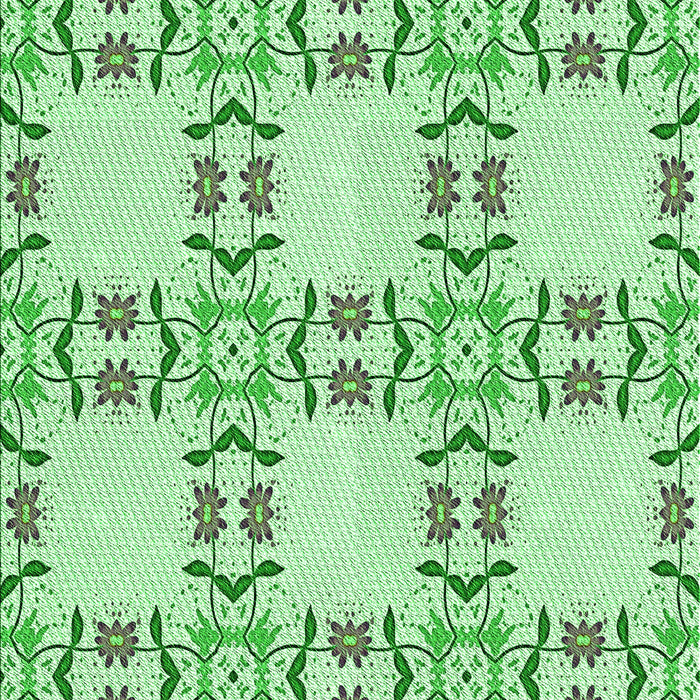 Machine Washable Transitional Light Green Rug, wshpat1340grn