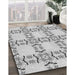 Patterned Gray Rug in Family Room, pat1340gry