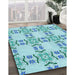 Patterned Blue Rug in Family Room, pat1340lblu