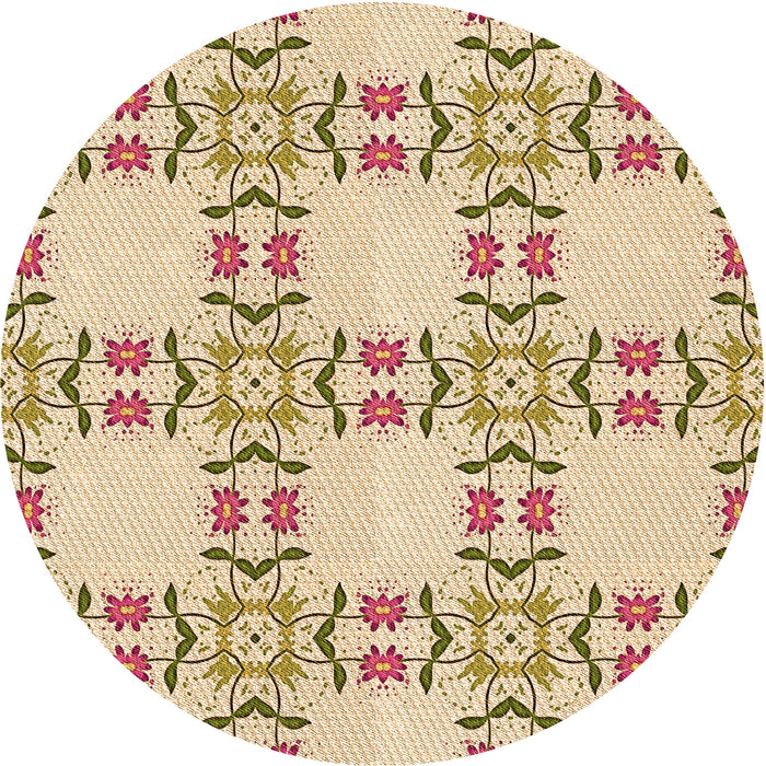 Square Patterned Golden Blonde Gold Rug, pat1340org