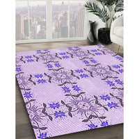 Patterned Lilac Purple Rug, pat1340pur