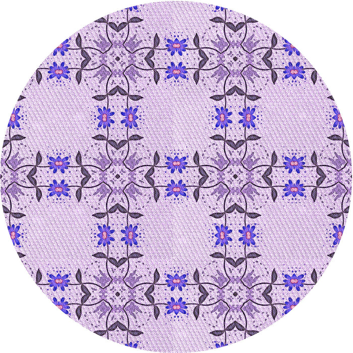 Square Machine Washable Transitional Lilac Purple Rug in a Living Room, wshpat1340pur
