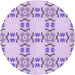 Square Machine Washable Transitional Lilac Purple Rug in a Living Room, wshpat1340pur