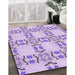 Patterned Lilac Purple Rug in Family Room, pat1340pur