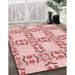 Machine Washable Transitional Red Rug in a Family Room, wshpat1340rd