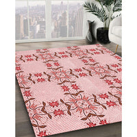 Patterned Red Rug, pat1340rd