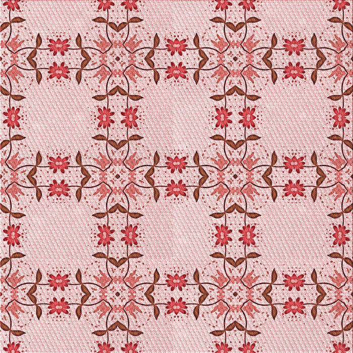 Round Patterned Red Rug, pat1340rd