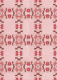 Machine Washable Transitional Red Rug, wshpat1340rd