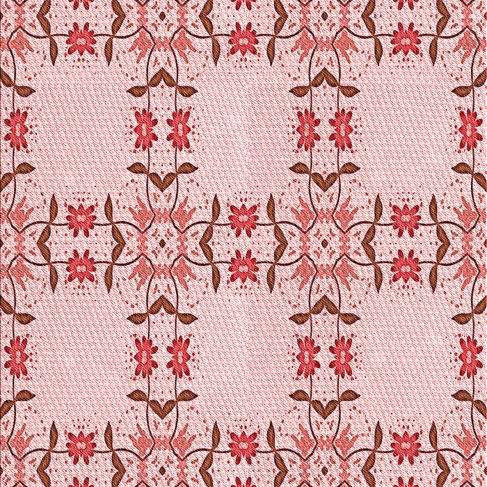 Machine Washable Transitional Red Rug, wshpat1340rd