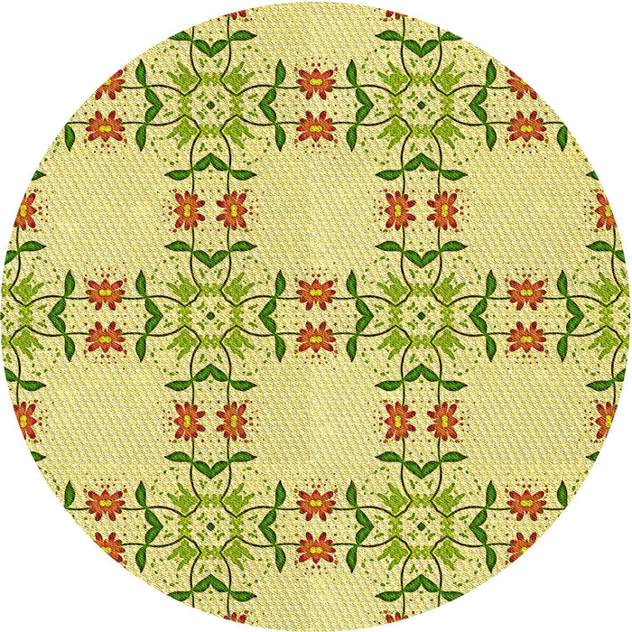 Square Machine Washable Transitional Dark Golden Brown Rug in a Living Room, wshpat1340yw