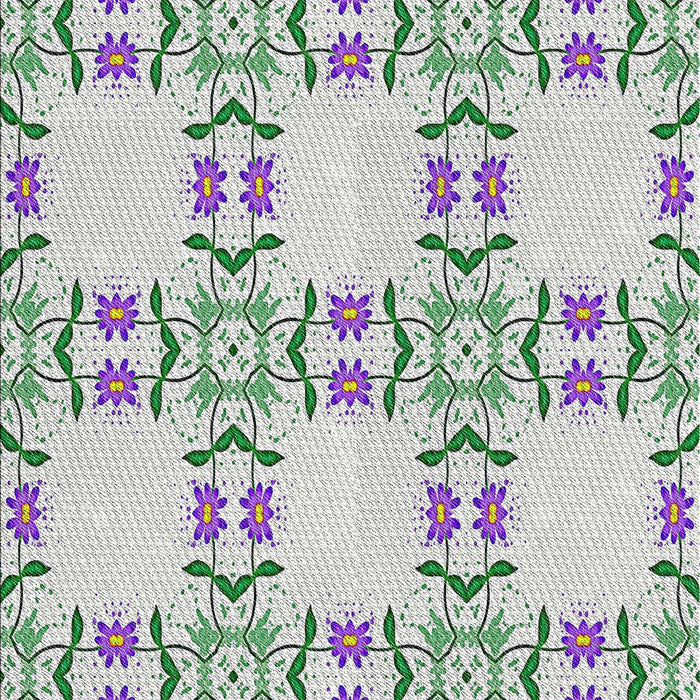 Patterned Light Rose Green Novelty Rug, pat1340