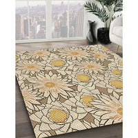 Patterned Golden Blonde Gold Rug, pat1341brn