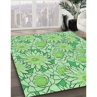 Patterned Light Green Rug, pat1341grn