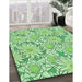 Machine Washable Transitional Light Green Rug in a Family Room, wshpat1341grn