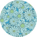 Square Patterned Light Aquamarine Green Rug, pat1341lblu