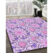 Patterned Blossom Pink Rug in Family Room, pat1341pur