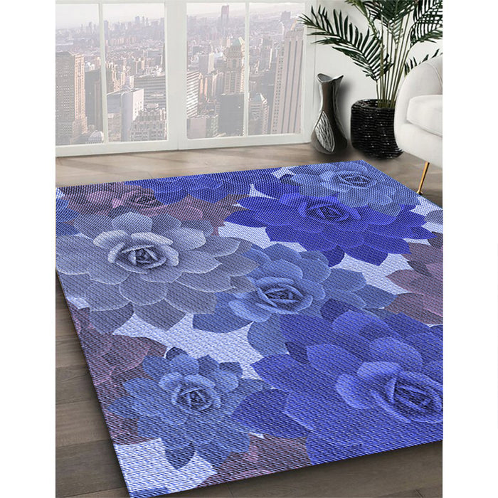 Machine Washable Transitional Blue Rug in a Family Room, wshpat1342blu